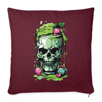 Giftiger Gothic Skull Becher Halloween Design - Sofakissenbezug 45 x 45 cm - Burgunderrot - Vorne