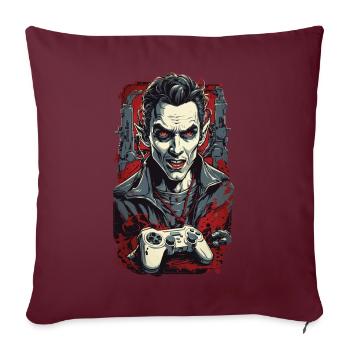 Conception de joueur de goule vampire pour Halloween - Housse de coussin décorative 45 x 45 cm - bordeaux - Devant
