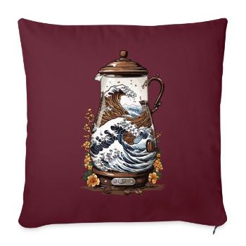 Amateur de café Café de Style japonais vintage - Housse de coussin décorative 45 x 45 cm - bordeaux - Devant