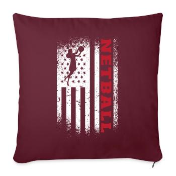 Cadeau de joueur de netball Love Netball - Housse de coussin décorative 45 x 45 cm - bordeaux - Devant