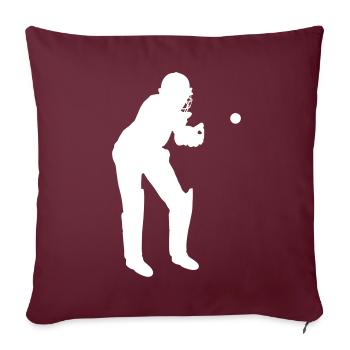 Cricket Catcher in Aktion - Sofakissenbezug 45 x 45 cm - Burgunderrot - Vorne