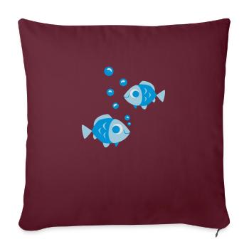 fische - Housse de coussin décorative 45 x 45 cm - bordeaux - Devant