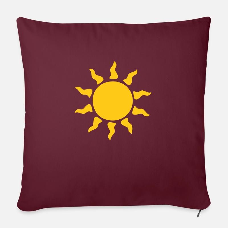 Sonne - Sofakissenbezug 45 x 45 cm - Burgunderrot