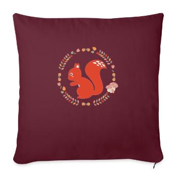 ecureuil - Housse de coussin décorative 45 x 45 cm - bordeaux - Devant