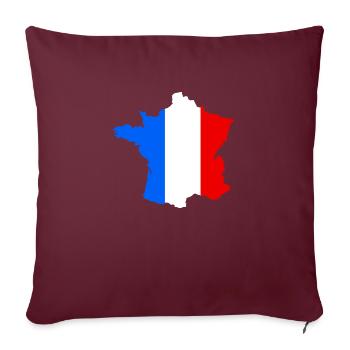 France - Housse de coussin décorative 45 x 45 cm - bordeaux - Devant