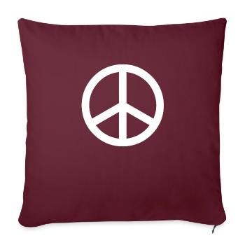 Peace - Housse de coussin décorative 45 x 45 cm - bordeaux - Devant