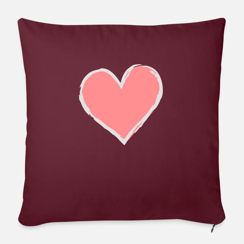 Pink Heart - Sofakissenbezug 45 x 45 cm - Burgunderrot
