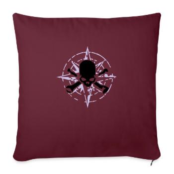 windrose_skull_02_b_2c - Housse de coussin décorative 45 x 45 cm - bordeaux - Devant