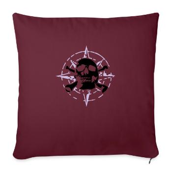 windrose_skull_02_d_3c - Housse de coussin décorative 45 x 45 cm - bordeaux - Devant