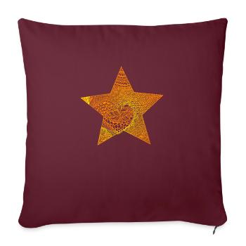 Orange Star - Sofakissenbezug 45 x 45 cm - Burgunderrot - Vorne