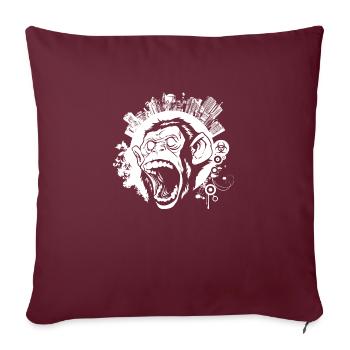 Urban white monkey - Sofa pillowcase 17,3'' x 17,3'' (45 x 45 cm) - burgundy - Front