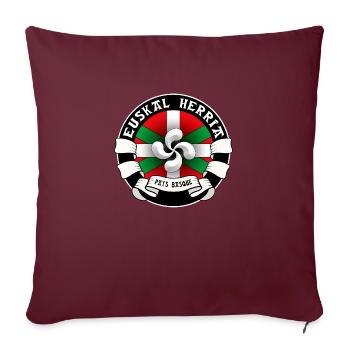 Pays Basque - Euskal Herria - Housse de coussin décorative 45 x 45 cm - bordeaux - Devant