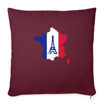 France - Housse de coussin décorative 45 x 45 cm - bordeaux - Devant