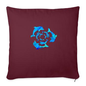 Dauphin, baleine, baleine, dauphin, cadeau, idée cadeau - Housse de coussin décorative 45 x 45 cm - bordeaux - Devant