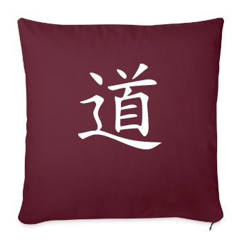 Taoïsme Daoism Dao Tao Qigong Zen Yoga Chakra - Housse de coussin décorative 45 x 45 cm - bordeaux - Devant