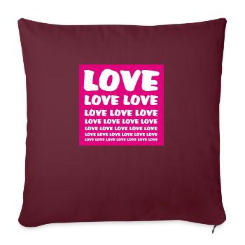 Love Love Love Liebe Liebe Liebe Love Love Love - Sofakissenbezug 45 x 45 cm - Burgunderrot - Vorne