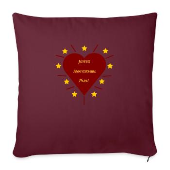 Joyeux Anniversaire Papa - Housse de coussin décorative 45 x 45 cm - bordeaux - Devant