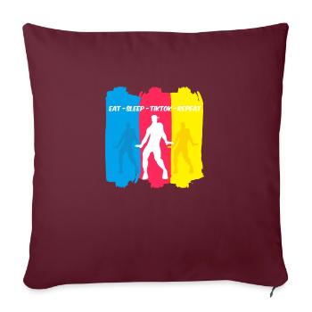 MANGER SOMMEIL TIKT0K RÉPÉTER - Housse de coussin décorative 45 x 45 cm - bordeaux - Devant