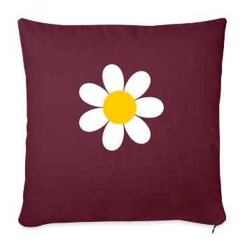 Fleur de marguerite - Housse de coussin décorative 45 x 45 cm - bordeaux - Devant