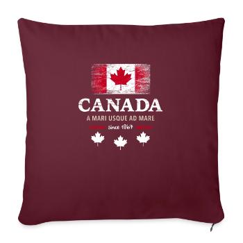Drapeau du Canada Drapeau de la feuille d’érable de l’Amérique du Nord - Housse de coussin décorative 45 x 45 cm - bordeaux - Devant