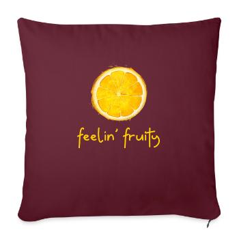 Feelin' Fruity. Frisches Obst Orange Summer Splash - Sofakissenbezug 45 x 45 cm - Burgunderrot - Vorne