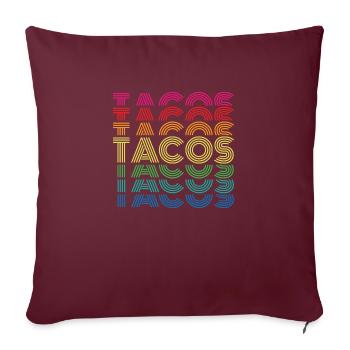 Tacos - Housse de coussin décorative 45 x 45 cm - bordeaux - Devant