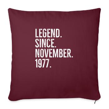 Légende depuis novembre 1977 - Housse de coussin décorative 45 x 45 cm - bordeaux - Devant
