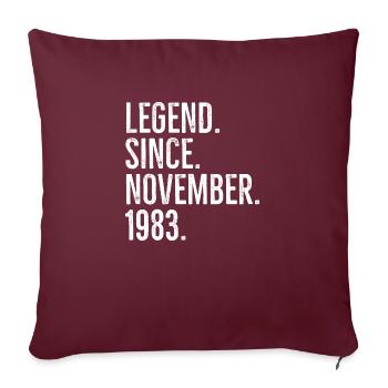 Légende depuis novembre 1983 - Housse de coussin décorative 45 x 45 cm - bordeaux - Devant