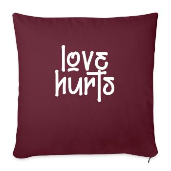 l’amour blesse l’amour police drôle dire - Housse de coussin décorative 45 x 45 cm - bordeaux - Devant