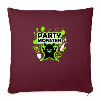 Party monster green - Sofa pillowcase 17,3'' x 17,3'' (45 x 45 cm) - burgundy - Front