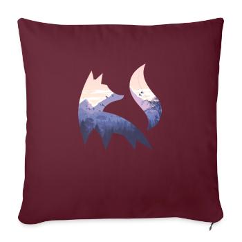Fuchs Silhouette Wald Natur Tier Rotfuchs Waldtier - Sofakissenbezug 45 x 45 cm - Burgunderrot - Vorne