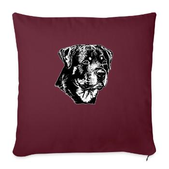 Rottweiler Hund - Sofakissenbezug 45 x 45 cm - Burgunderrot - Vorne