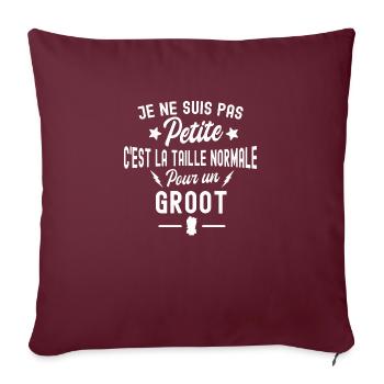 je ne suis pas petite / petite groot - Housse de coussin décorative 45 x 45 cm - bordeaux - Devant