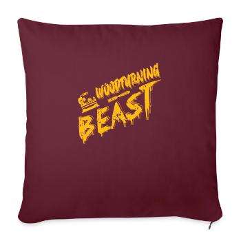Tournage sur bois BEAST Cool Retro Woodturner Designs - Housse de coussin décorative 45 x 45 cm - bordeaux - Devant
