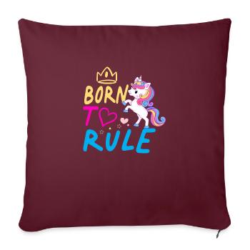 Einhorn né pour régner sur la licorne - Housse de coussin décorative 45 x 45 cm - bordeaux - Devant