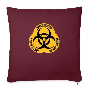 citation d’Halloween de chasseur de zombies - Housse de coussin décorative 45 x 45 cm - bordeaux - Devant