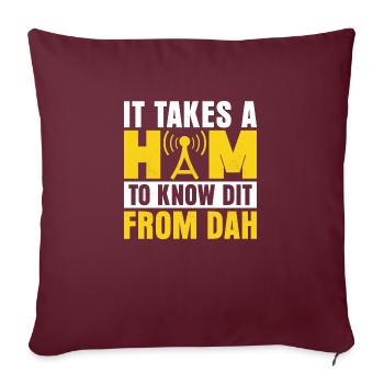 Il faut un jambon pour savoir dit de l’opérateur Dah Amat - Housse de coussin décorative 45 x 45 cm - bordeaux - Devant