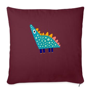 Mignon dinosaure Dino cadeau enfants et bébés - Housse de coussin décorative 45 x 45 cm - bordeaux - Devant