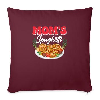 Spaghetti de maman Amateur de pâtes italiennes - Housse de coussin décorative 45 x 45 cm - bordeaux - Devant