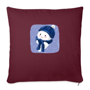 de la neige - Housse de coussin décorative 45 x 45 cm - bordeaux - Devant
