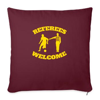 Bienvenue aux arbitres - Housse de coussin décorative 45 x 45 cm - bordeaux - Devant