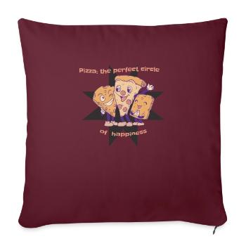 Pizza The Perfect Circle Of Happiness Cheese Lover - Sofakissenbezug 45 x 45 cm - Burgunderrot - Vorne