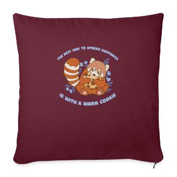 Best Way To Spread Happiness Is With Warm Cookie - Sofakissenbezug 45 x 45 cm - Burgunderrot - Vorne