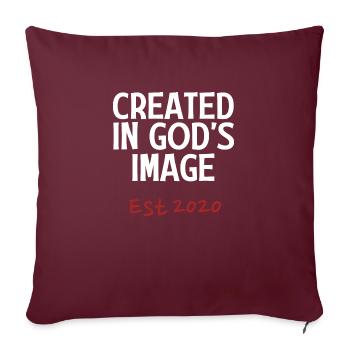 Créé à l’image de Dieu Est 2020 - Housse de coussin décorative 45 x 45 cm - bordeaux - Devant