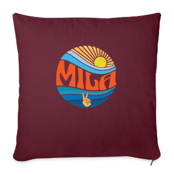 Mila Shirt Vintage Sunset Mila Groovy Tie Dye - Housse de coussin décorative 45 x 45 cm - bordeaux - Devant