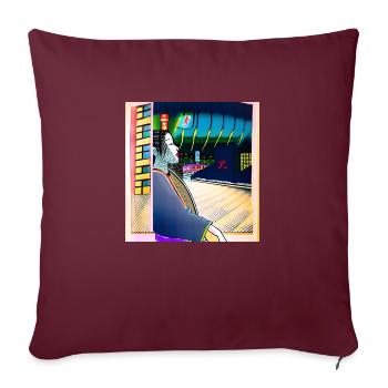 Geisha dans la ville - Housse de coussin décorative 45 x 45 cm - bordeaux - Devant