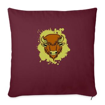 buffalo 01 - Sofakissenbezug 45 x 45 cm - Burgunderrot - Vorne