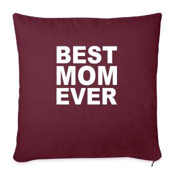 Mère disant cadeau Fête des mères - Housse de coussin décorative 45 x 45 cm - bordeaux - Devant