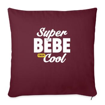Super bébé / humour bébé / cadeau nouveau-né - Housse de coussin décorative 45 x 45 cm - bordeaux - Devant