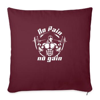 TSHIRT DE GYM POUR HOMME PAS DE DOULEUR PAS DE GAIN - Housse de coussin décorative 45 x 45 cm - bordeaux - Devant